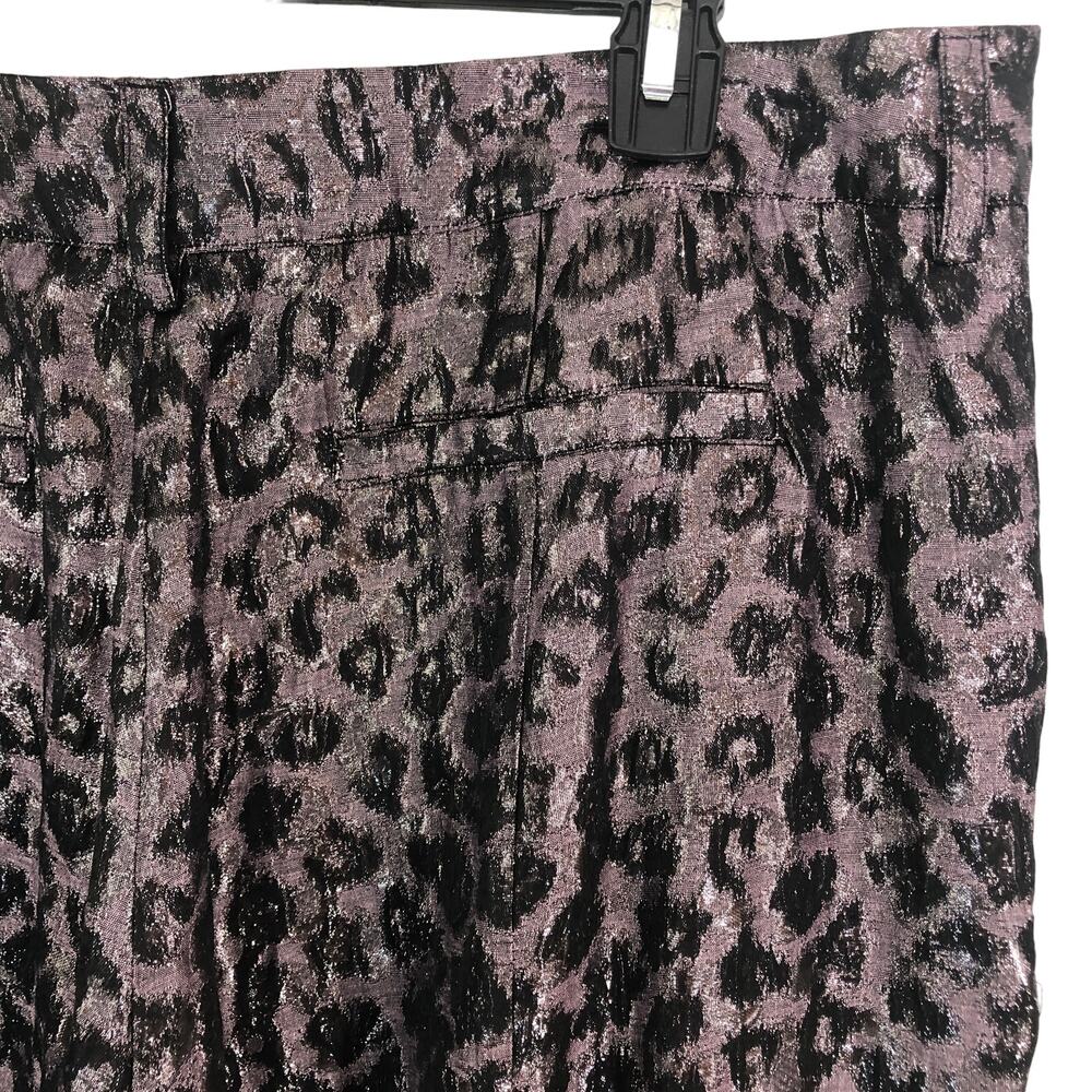 Evening Pants Slacks Lined Sheen Animal Print Size 20 Purple Tanya Taylor - Picture 8 of 8